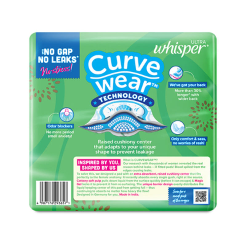 Whisper Ultra Upto No Gap No Leaks Sanitary Pads, 48 XL+ Pads, For Heavy Flow Protection