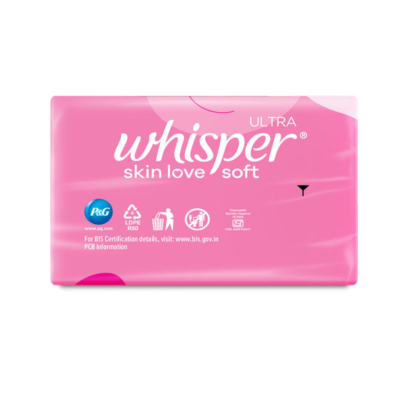 Whisper Ultra Skinlove Soft Sanitary Pads For Women,50 Thin Pads-Xl,Our #1 Softness,Irritation Free