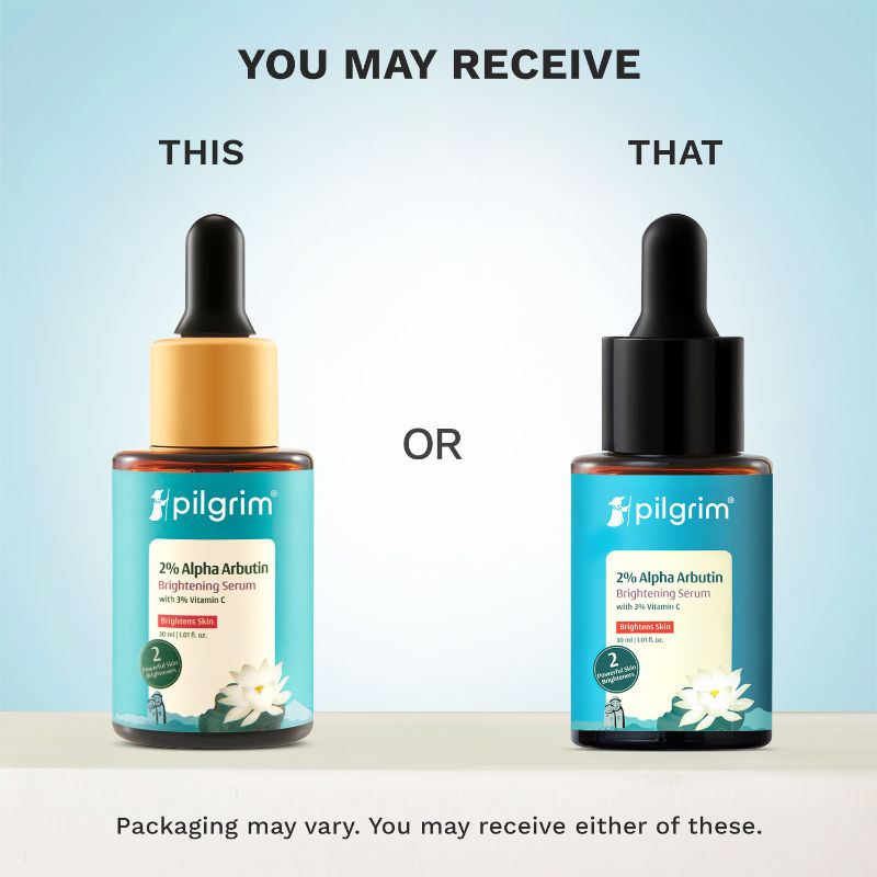Pilgrim 2% Alpha Arbutin & 3% Vitamin C Brightening Serum, Fades Pigmentation & Brightens Skin
