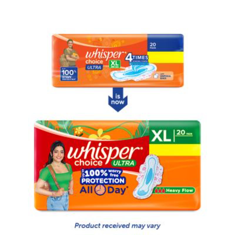 Whisper Choice Ultra XL 20s Sanitary Pads for Women