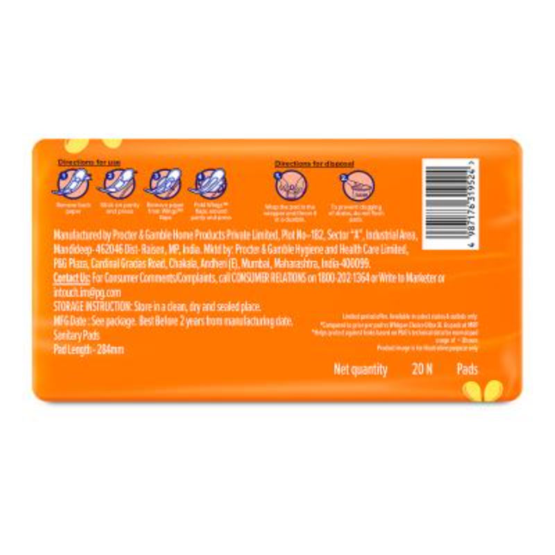 Whisper Choice Ultra XL 20s Sanitary Pads for Women