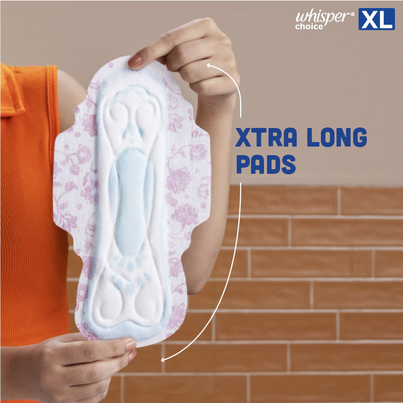 Whisper Choice XL, 36 XL Pads for medium to heavy flow, Gives Up to 100% worry-free protection