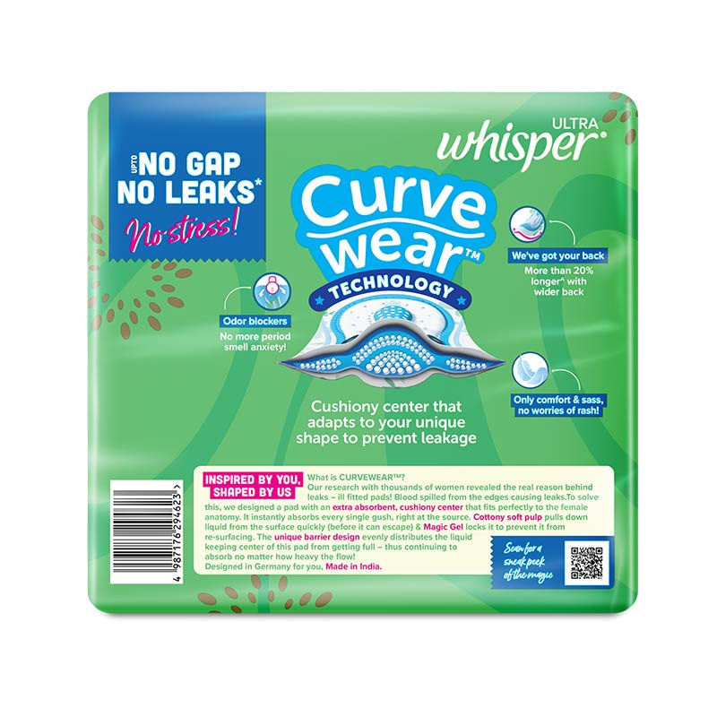 Whisper Ultra Upto No Gap No Leaks Sanitary Pads, 48 XL Pads, For Heavy Flow Protection