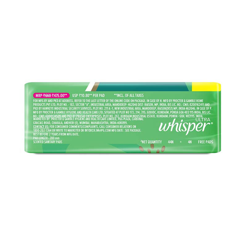 Whisper Ultra Upto No Gap No Leaks Sanitary Pads, 48 XL Pads, For Heavy Flow Protection