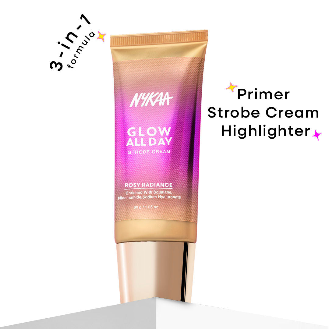 Nykaa Glow All Day Illuminating Strobe Cream + Moisturising Primer + Highlighter