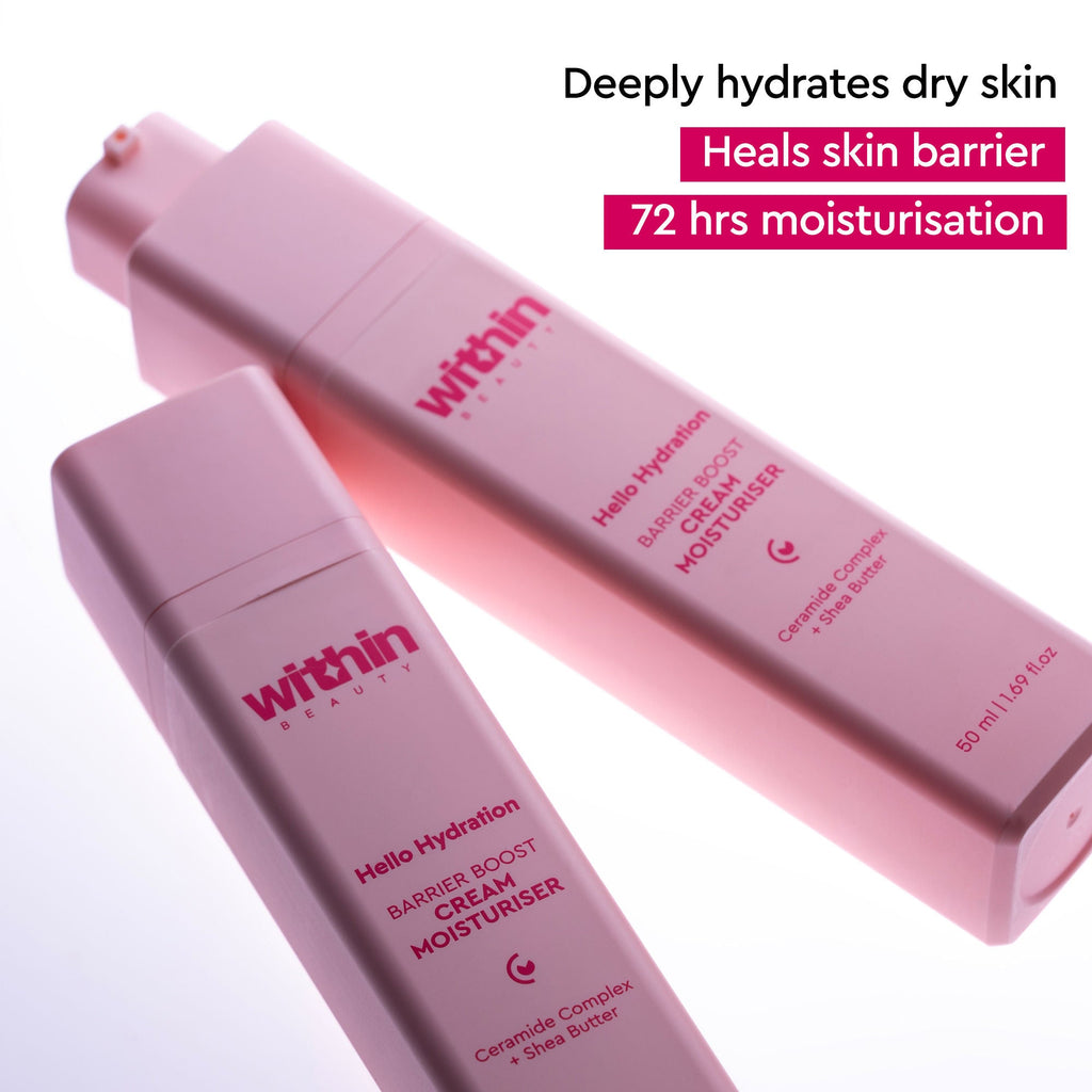 Within Beauty Ceramide & Shea Butter Cream Moisturiser, Hello Hydration Barrier Boost Moisturiser