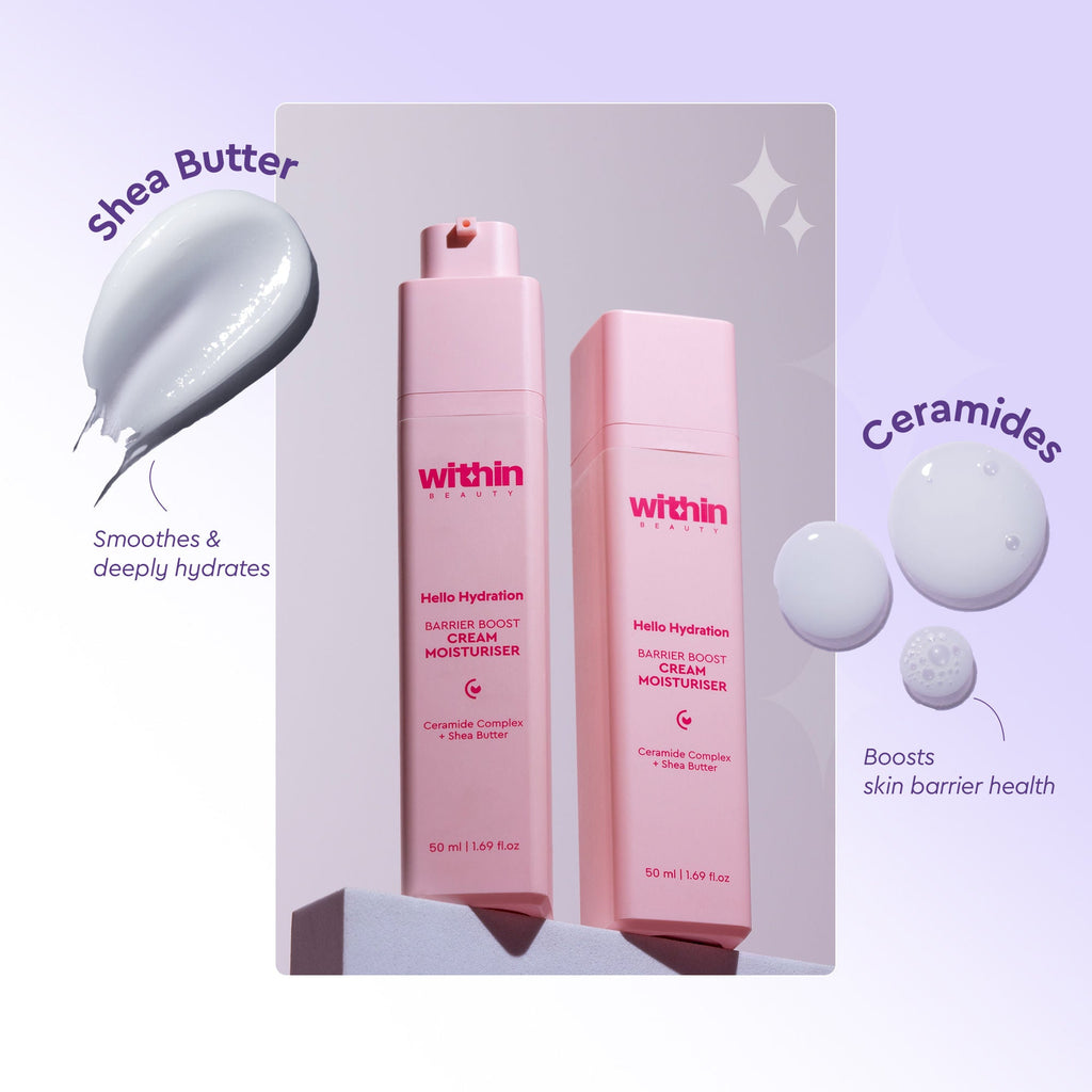 Within Beauty Ceramide & Shea Butter Cream Moisturiser, Hello Hydration Barrier Boost Moisturiser