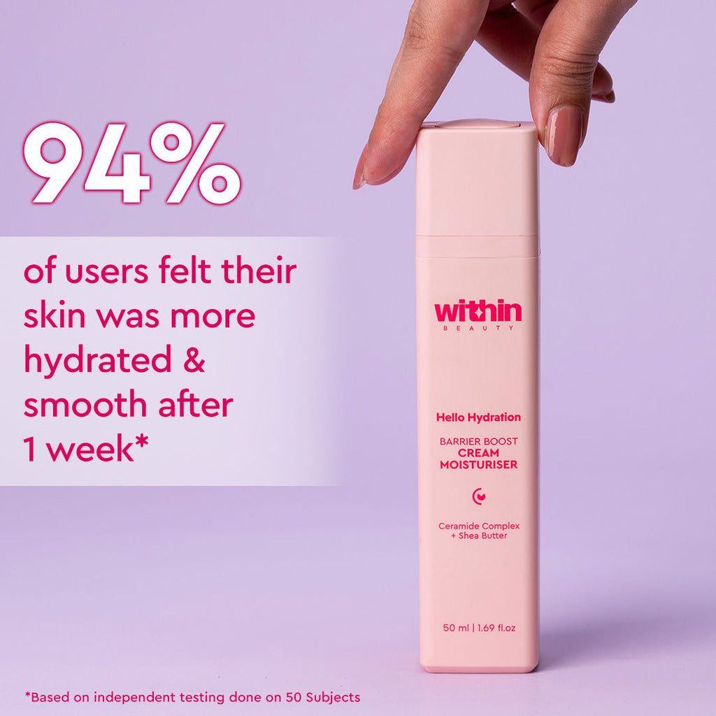 Within Beauty Ceramide & Shea Butter Cream Moisturiser, Hello Hydration Barrier Boost Moisturiser