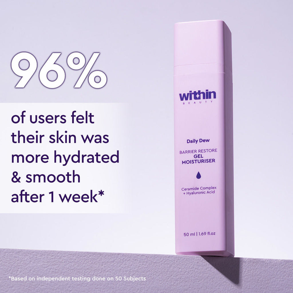Within Beauty Ceramide & Hyaluronic Acid Gel Moisturiser, Daily Dew Barrier Restore Moisturiser