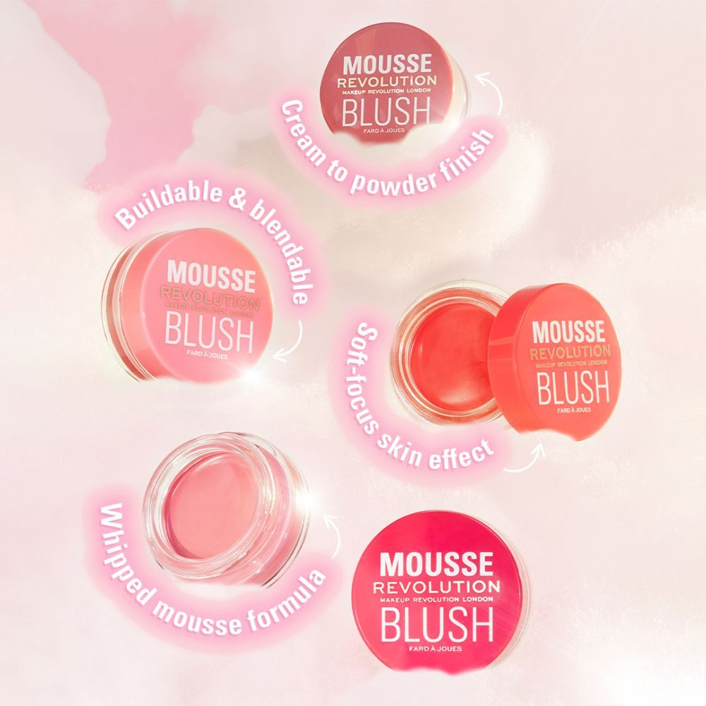Makeup Revolution Mousse Blush - For Cheeks & Eyes Non Sticky-Soft Focus Effect
