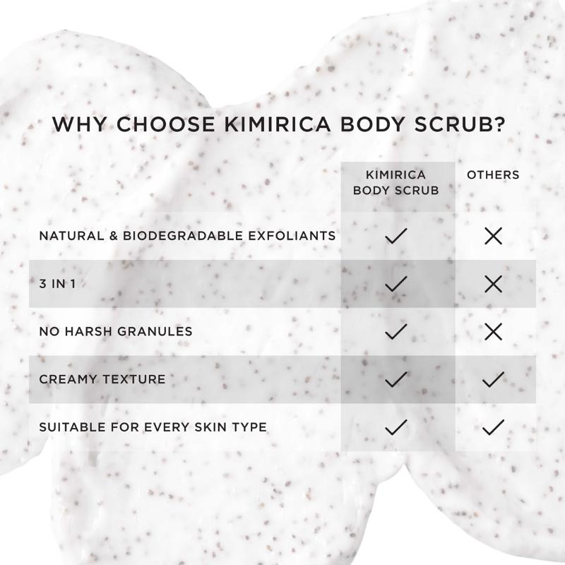 Kimirica Exfoliating, Cleansing & Moisturising Rice Powder Body Scrub for Soft & Smooth Skin