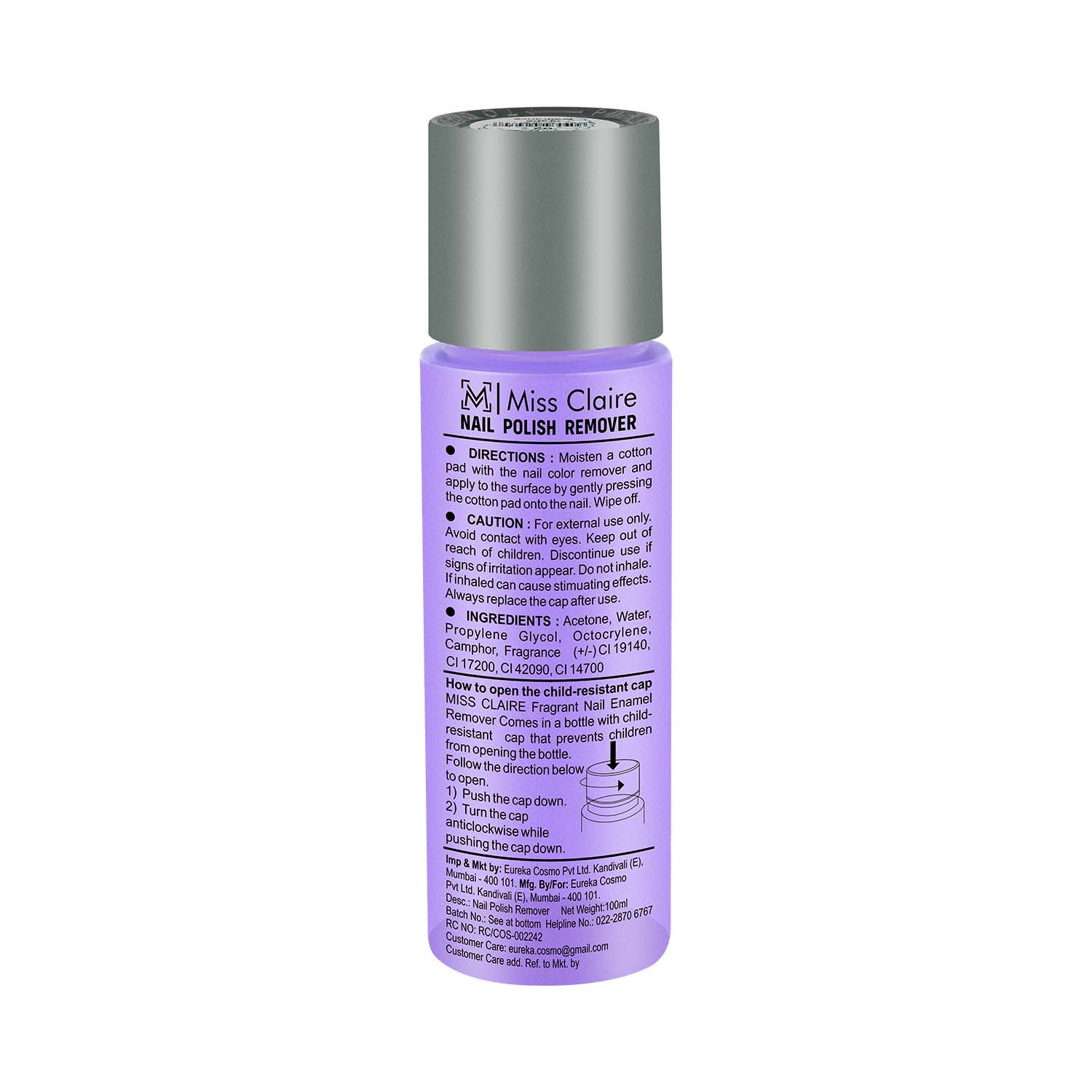Miss Claire Nail Polish Remover - 02 Grape Fragrance