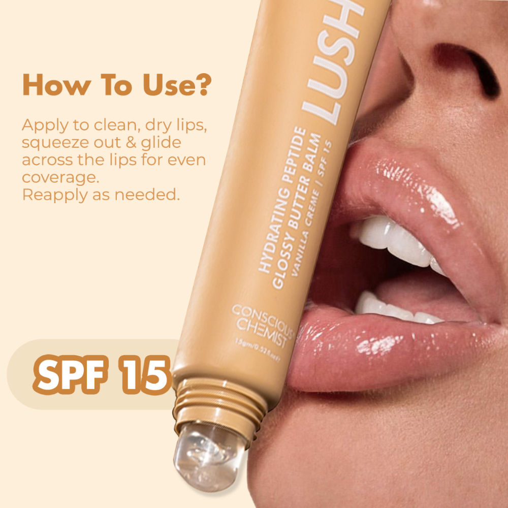 Conscious Chemist Multi Peptide & Shea Butter Lip Balm with SPF15