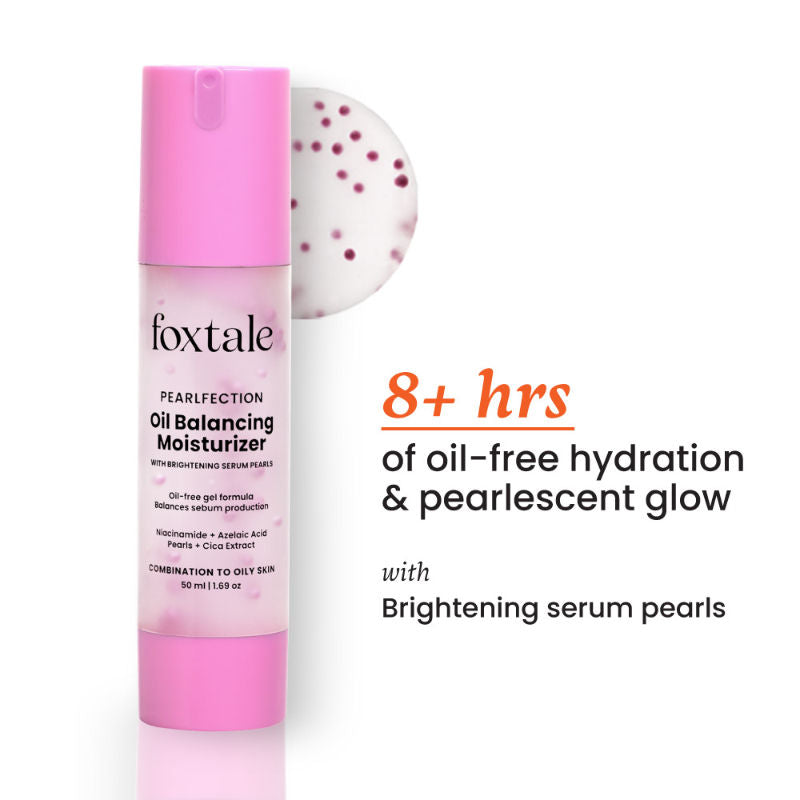 Foxtale Niacinamide & Cica Oil Balancing Moisturizer for Oily Skin, Lightweight & Non-Greasy