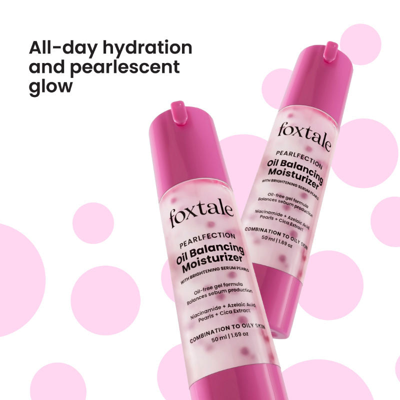 Foxtale Niacinamide & Cica Oil Balancing Moisturizer for Oily Skin, Lightweight & Non-Greasy