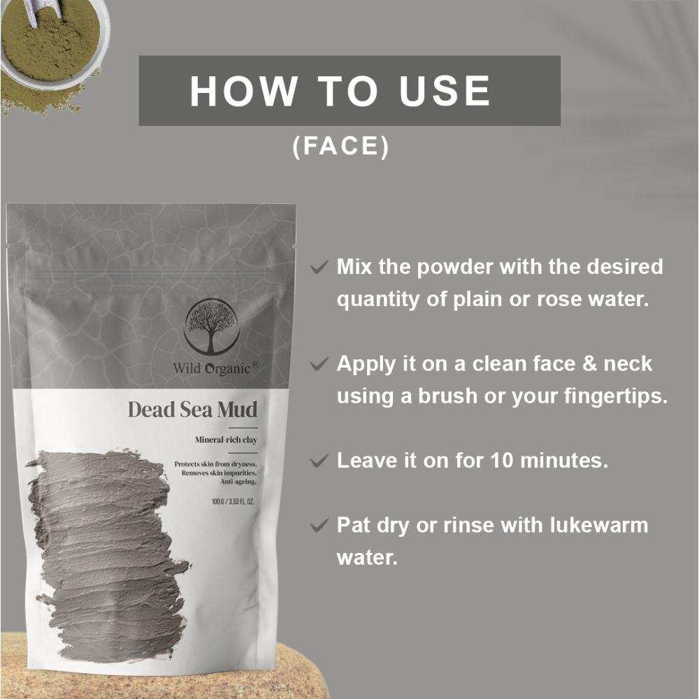 Wild Organic Dead Sea Mud Mineral-Rich Clay Powder