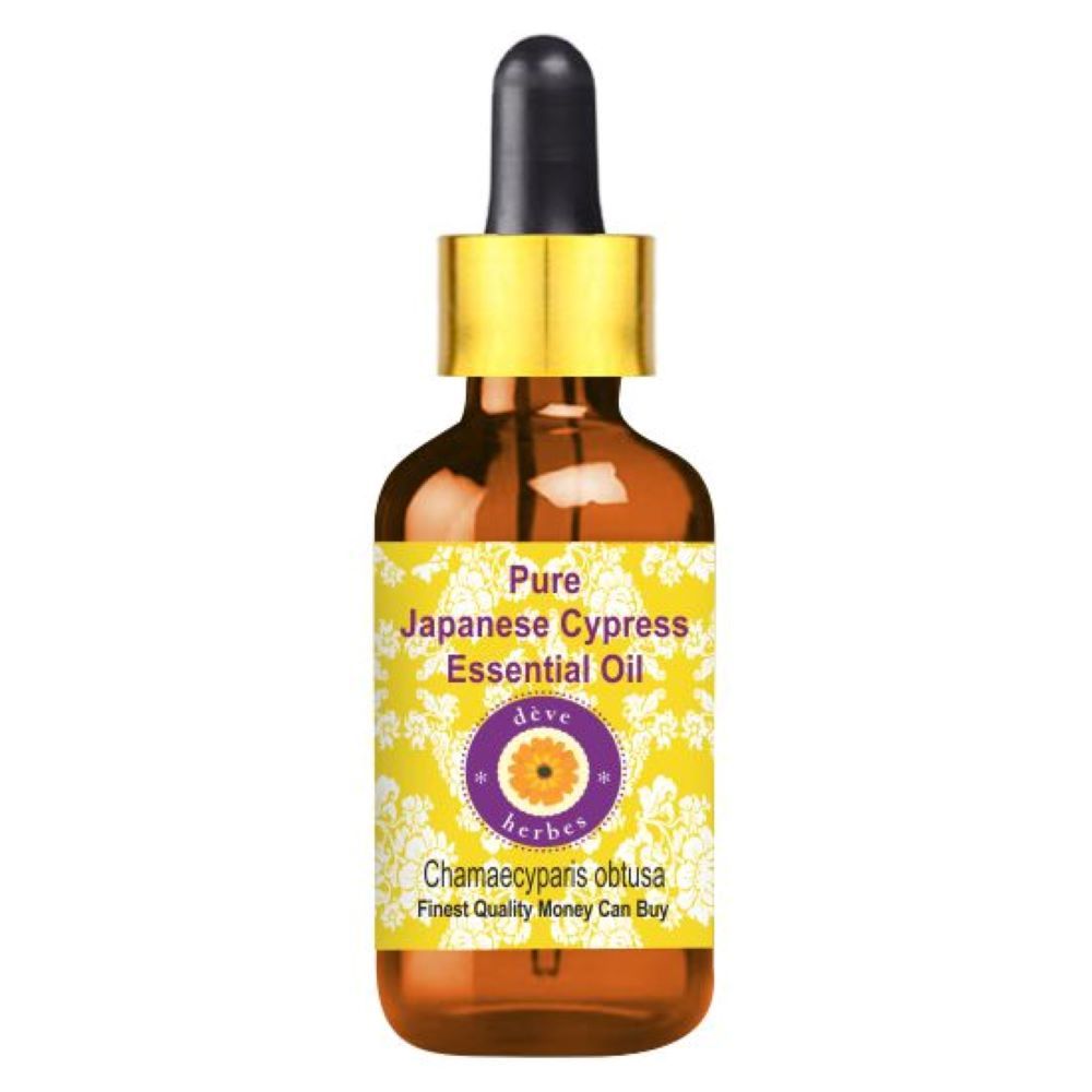 Deve Herbes Pure Japanese Cypress Essential Oil for Relaxation, Stress Relief, Skin & Hair Care
