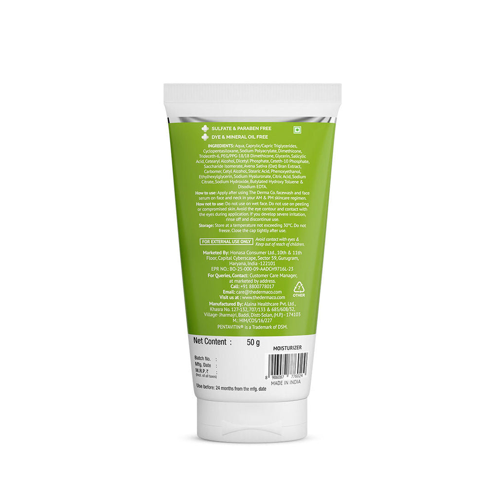 The Derma Co 1% Salicylic Acid Oil-free Moisturizer for Face With Oat Extract For Active Acne