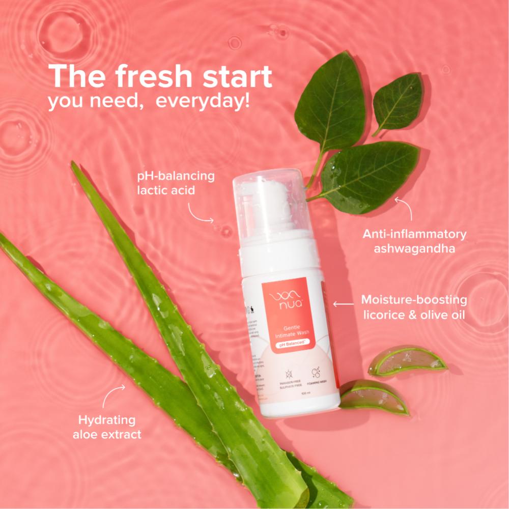 Nua Foaming Intimate Wash with Aloe Vera + Lactic Acid
