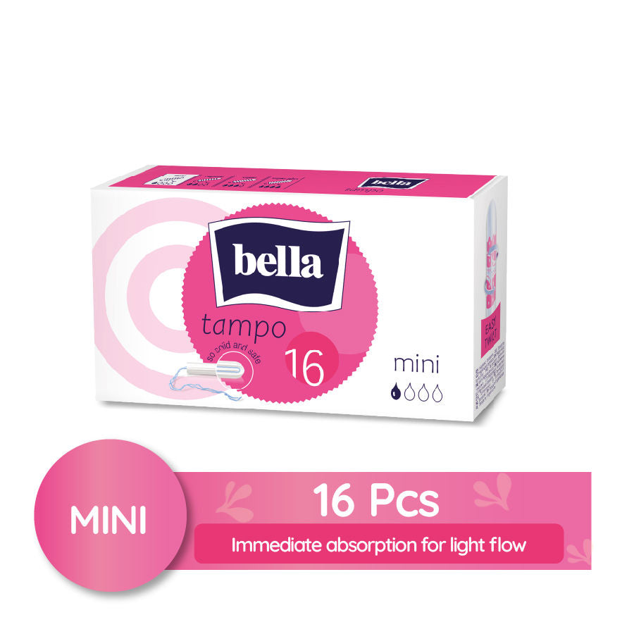 Bella Tampon Mini for Women, High Absorption, Light Flow, Comfort Fit, Leakproof (16 Pcs)