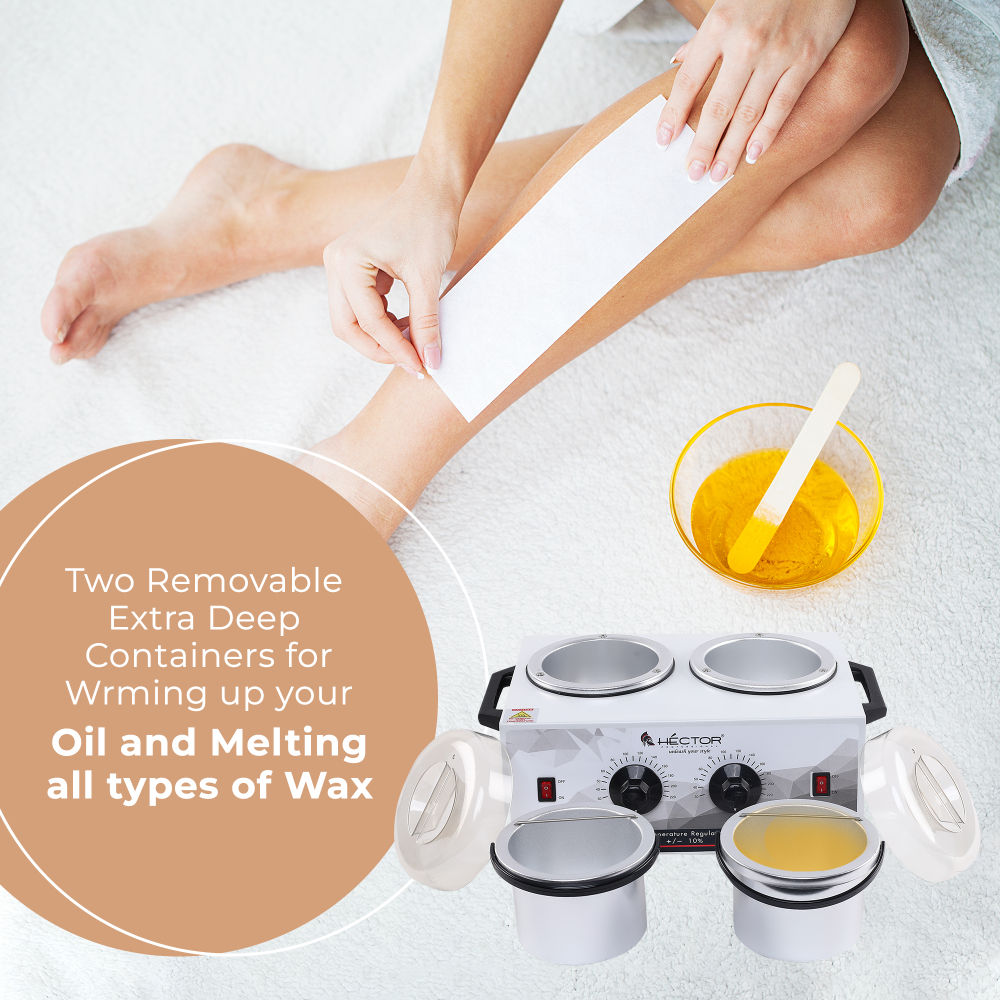 Hector Professional Wax Heater With Temprature Control And Double Pot For Salon & Home Use