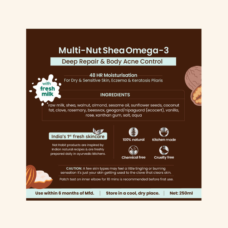 Nat Habit Multi-Nut Shea Omega-3 Fresh Malai Lotion