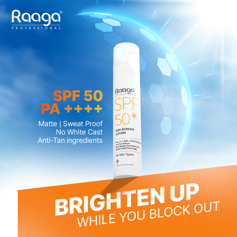 Raaga Professional Spf 50 Pa++++ Sunscreen Lotion With Uva + Uvb Protection, All Skin Types, 55 Ml