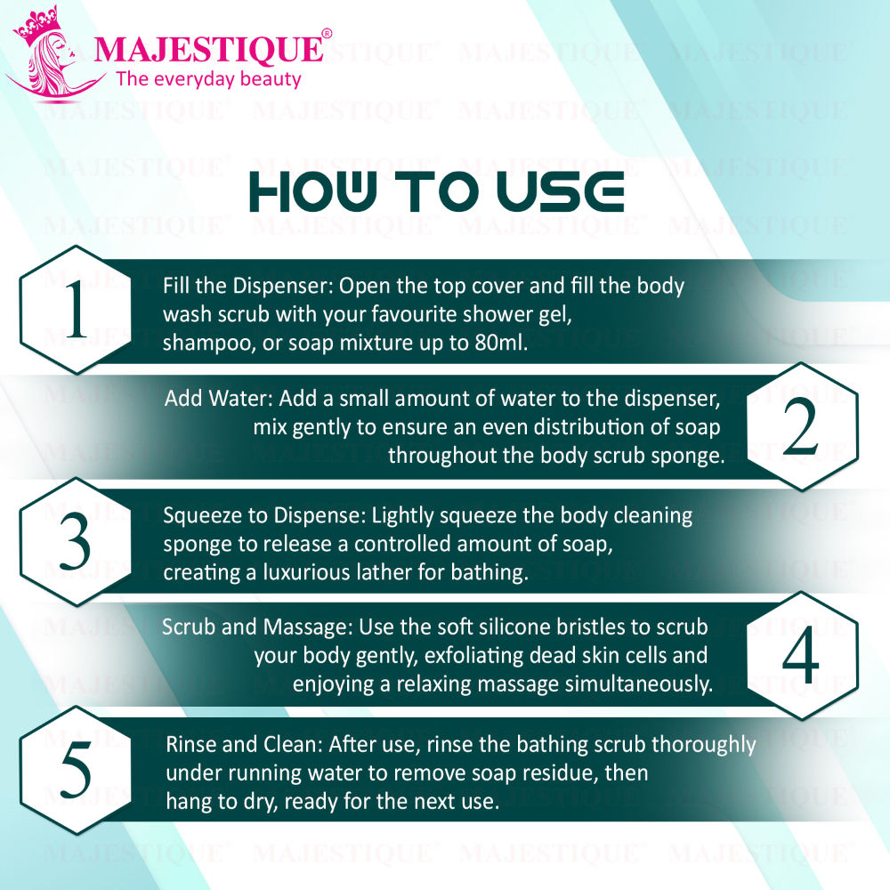 Majestique Liquid Dispensing Bath Scrubber
