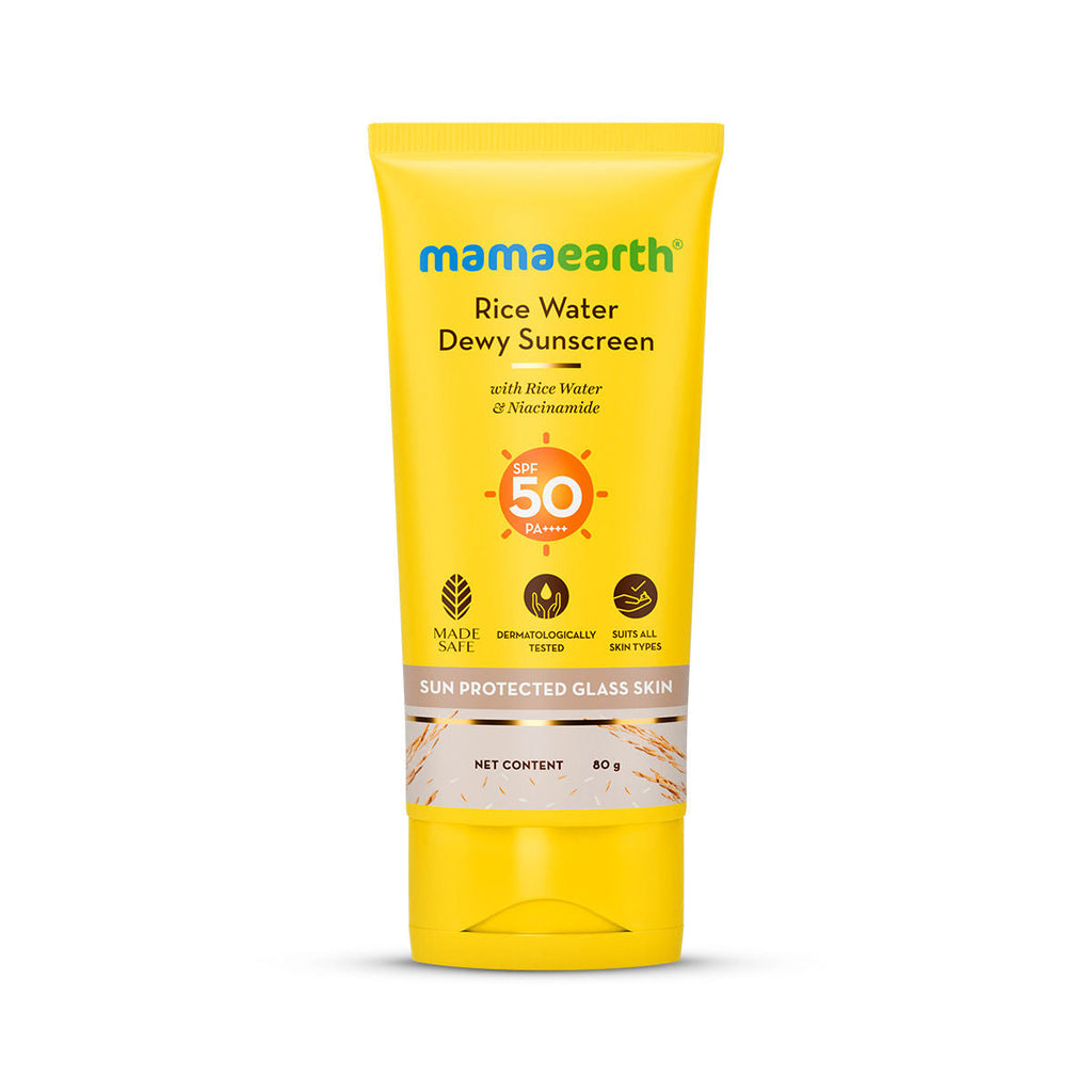 Mamaearth Rice Water Dewy Sunscreen SPF 50 for Tan Protection