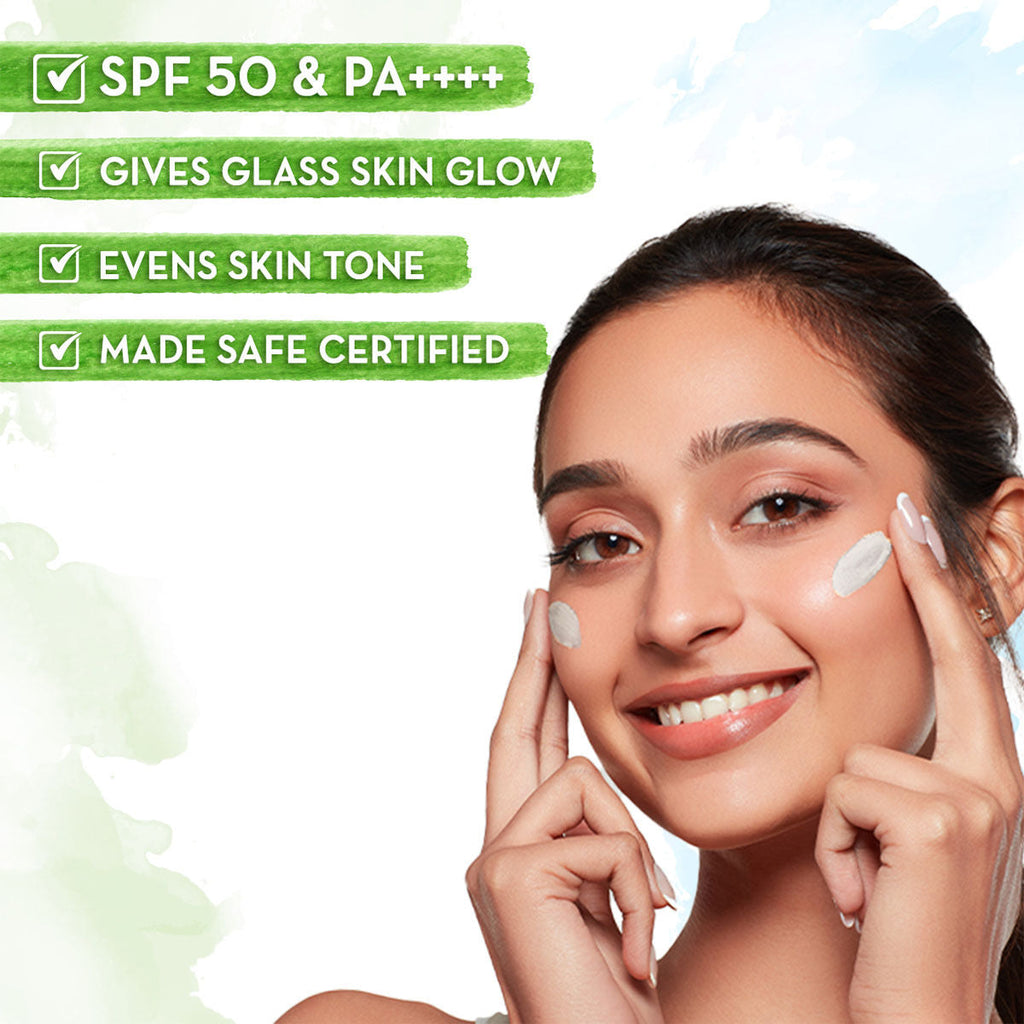 Mamaearth Rice Water Dewy Sunscreen SPF 50 for Tan Protection