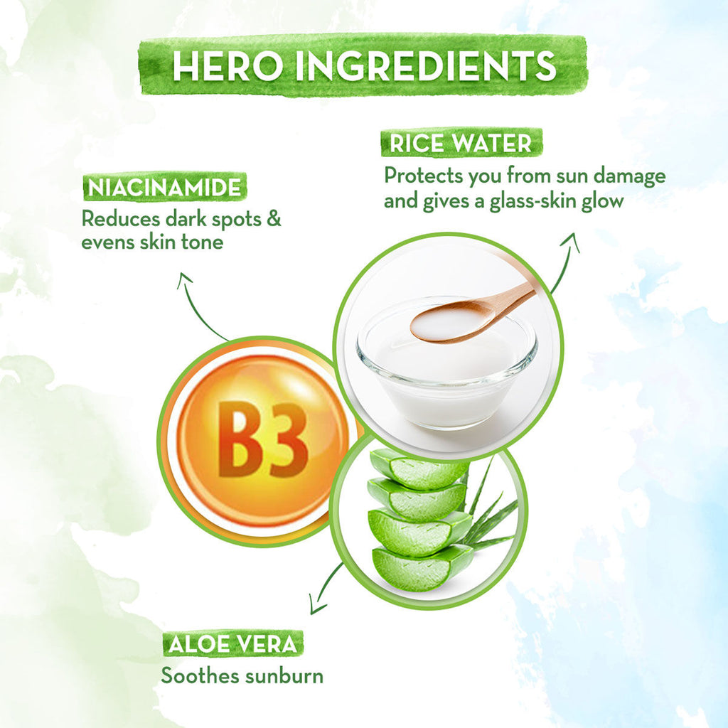 Mamaearth Rice Water Dewy Sunscreen SPF 50 for Tan Protection
