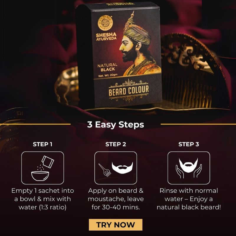 Shesha Ayurveda Beard Color For Men - Natural Black