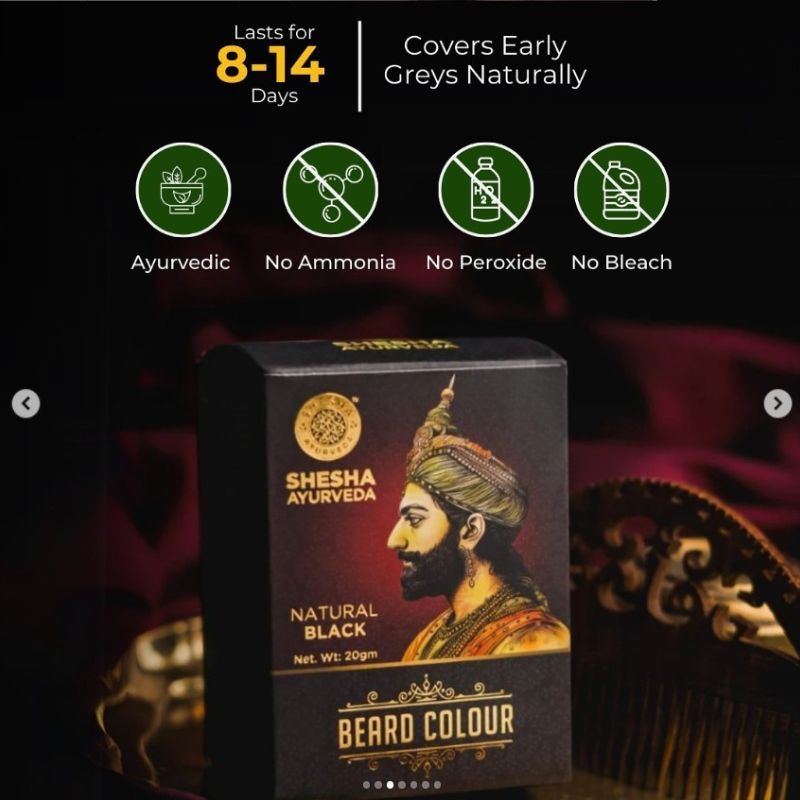 Shesha Ayurveda Beard Color For Men - Natural Black