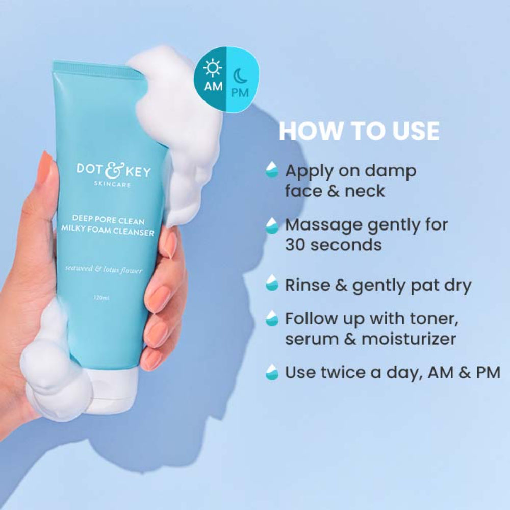 Dot & Key Deep Pore Clean Milky Foam Cleanser