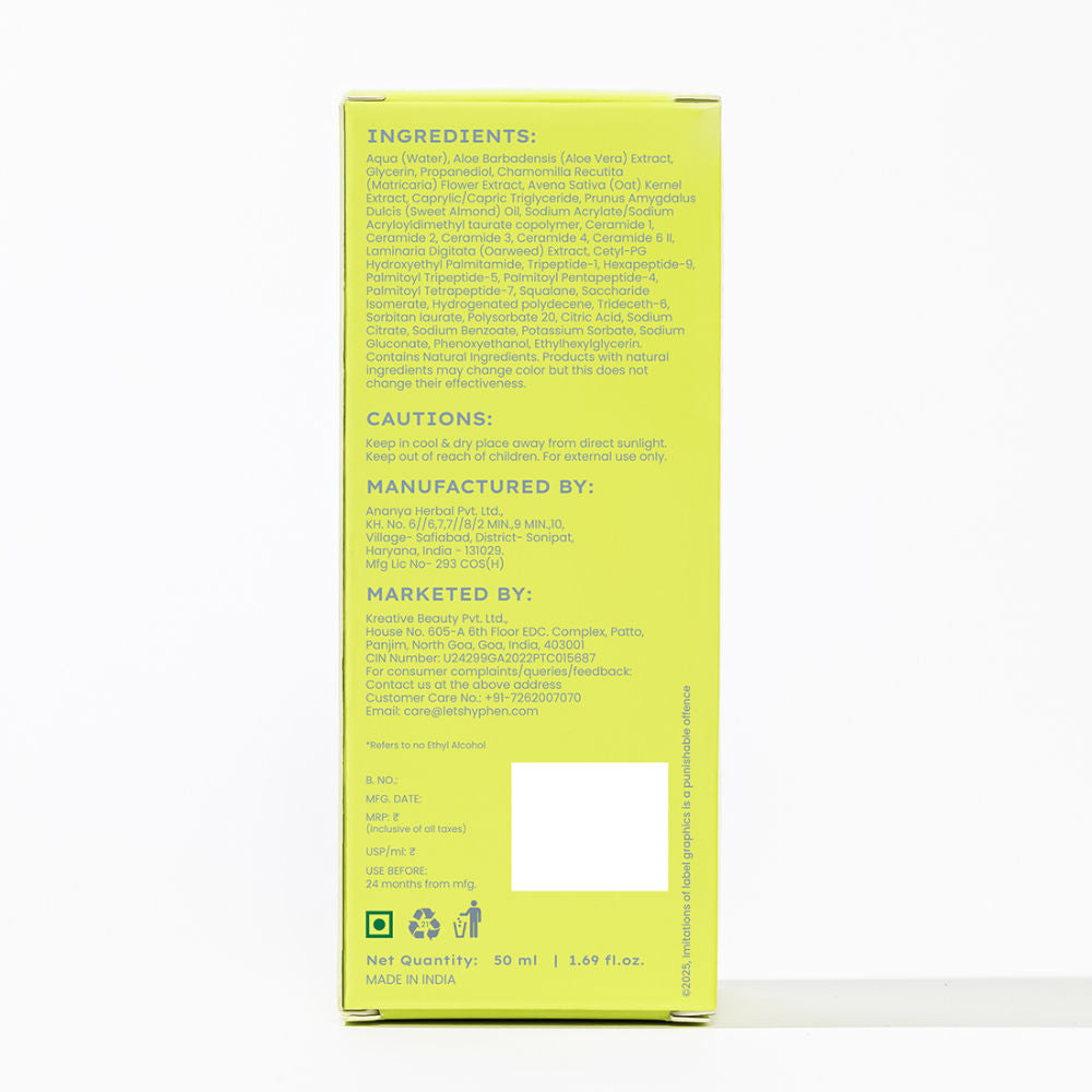 Hyphen 2% Ceramide-Peptide Complex Barrier Repair Moisturizer-Oily Skin Non-Comedogenic & Lightweight