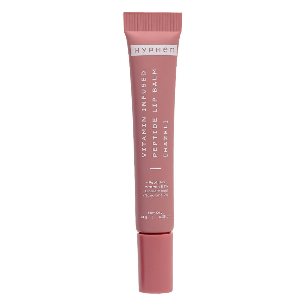Hyphen Tinted Lip Balm - Hazel, 1% Vit E, 2% Squalane & Peptides, Brightens, Moisturizes Dry Lips