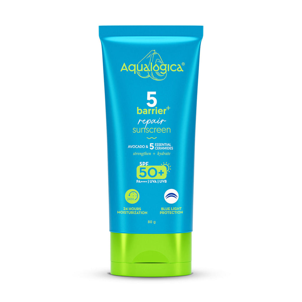 Aqualogica 5 Barrier+ Repair Sunscreen With Avocado & 5 Essential Ceramides SPF 50 PA++++ UVA/B