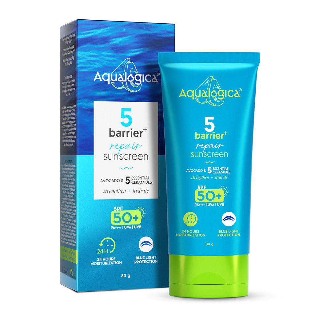 Aqualogica 5 Barrier+ Repair Sunscreen With Avocado & 5 Essential Ceramides SPF 50 PA++++ UVA/B