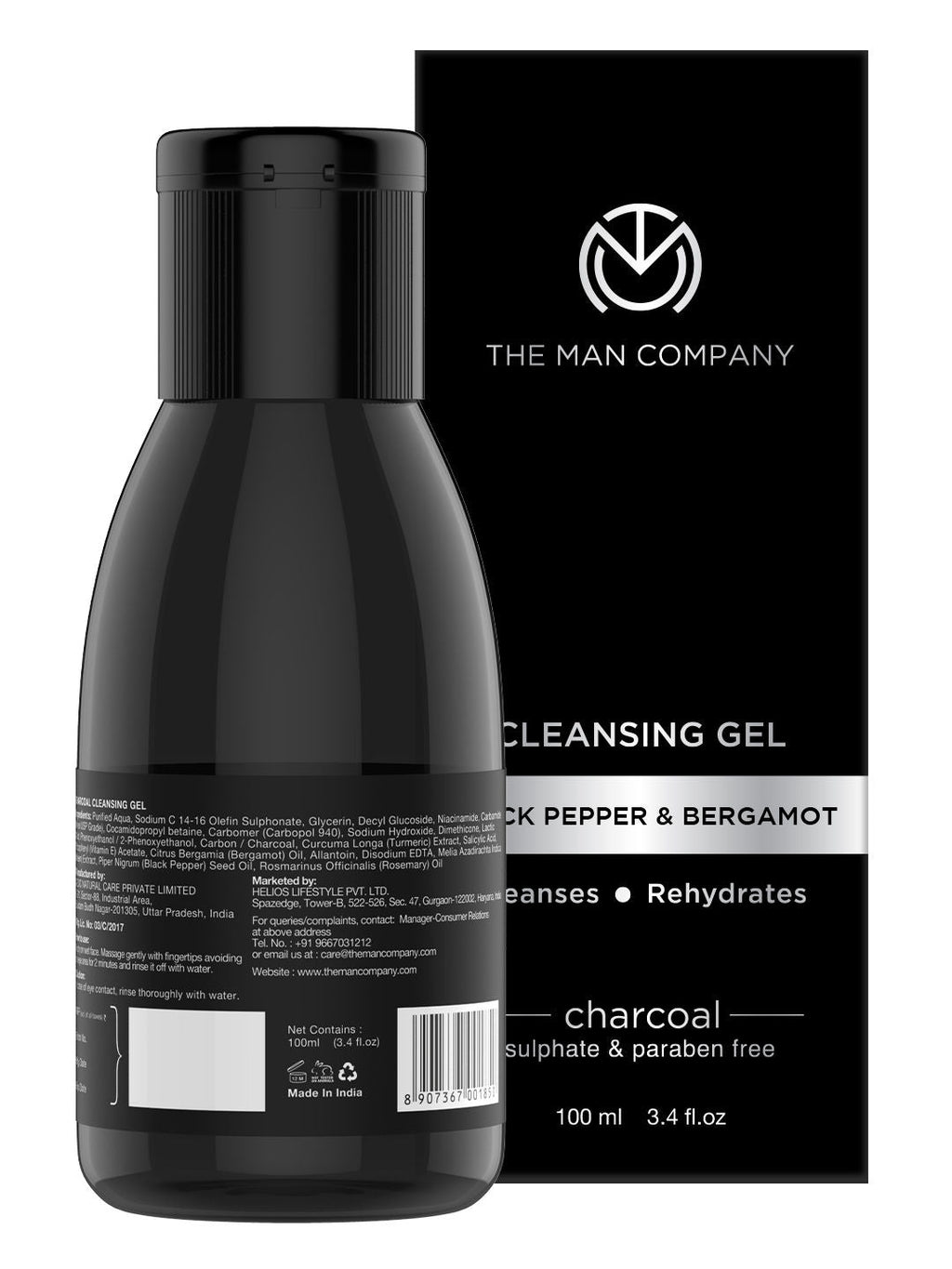 The Man Company Charcoal Cleansing Gel With Bergamot & Black Pepper