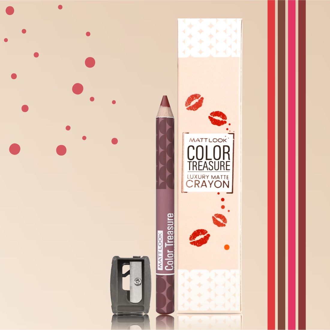Matt look Color Treasure Luxury Matte Lip Pencil Crayon