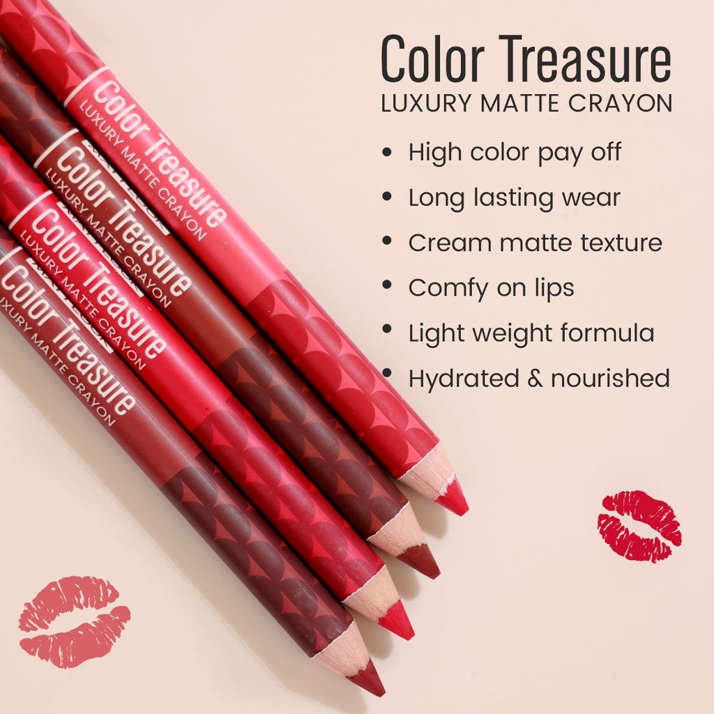 Matt look Color Treasure Luxury Matte Lip Pencil Crayon