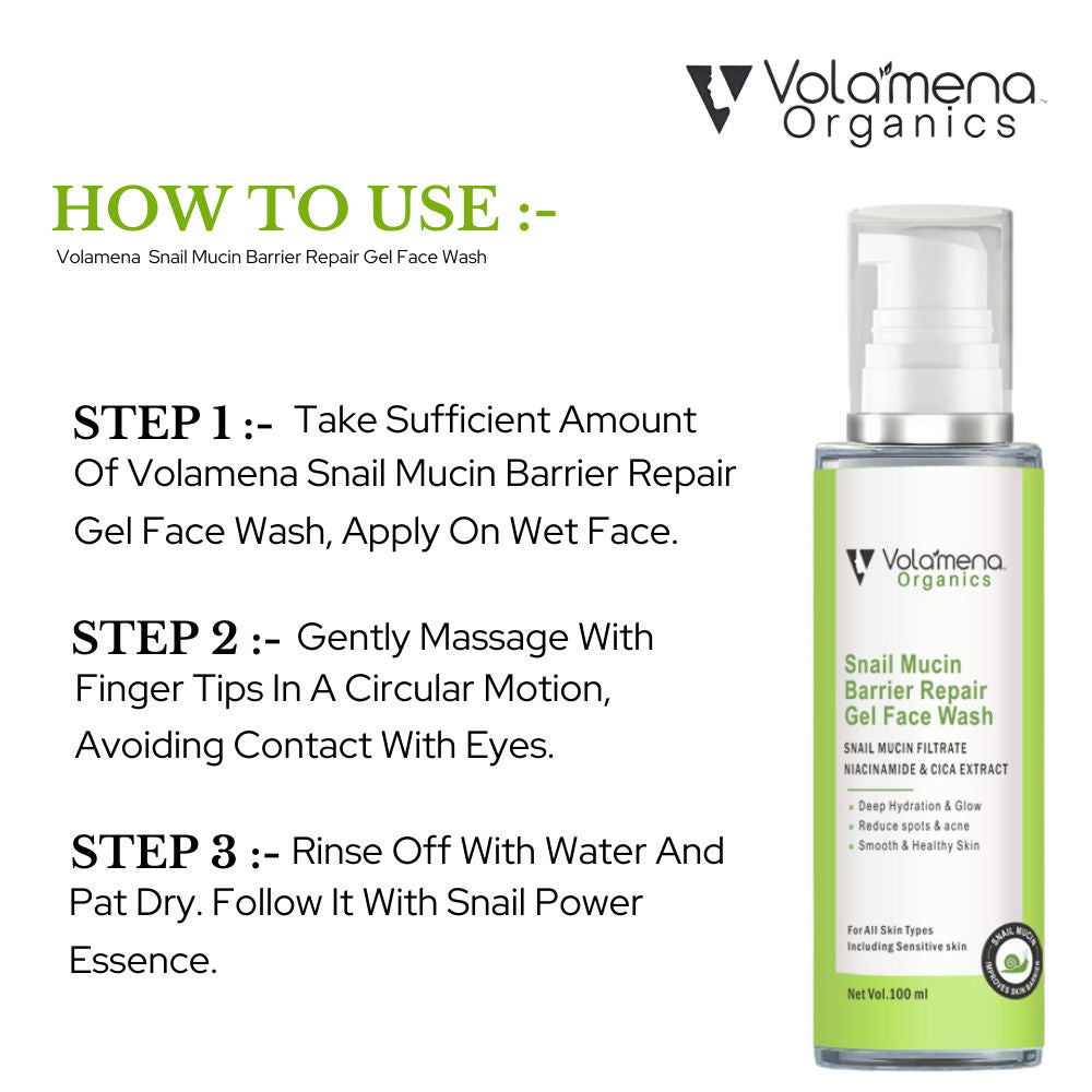 Volamena Snail Mucin Barrier Repair Gel Face Wash