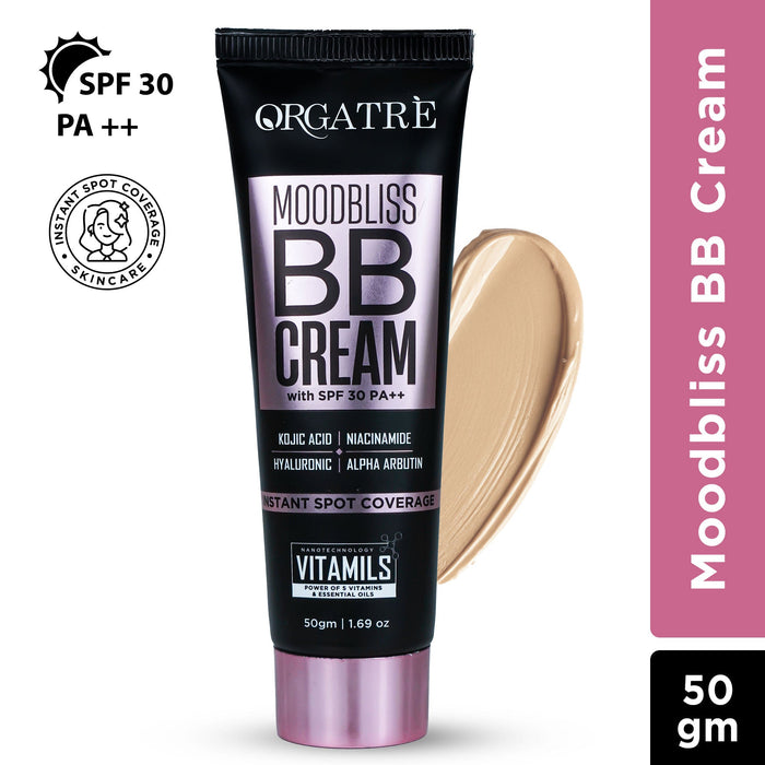 Orgatre Moodbliss BB Cream Instant Spot Coverage Light Makeup Glow With SPF 30 PA++