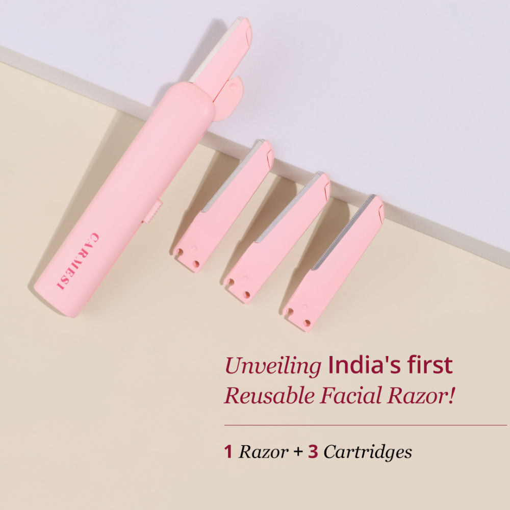 Carmesi Face Razor Reset - 1 Razor & 3 Cartridges - Instant & Painless Hair Removal