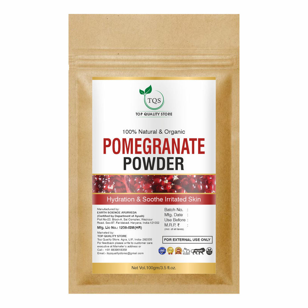 Tqs Natural Pomegranate Peel Powder For Skin & Hair Care Supports Acne & Anar Powder