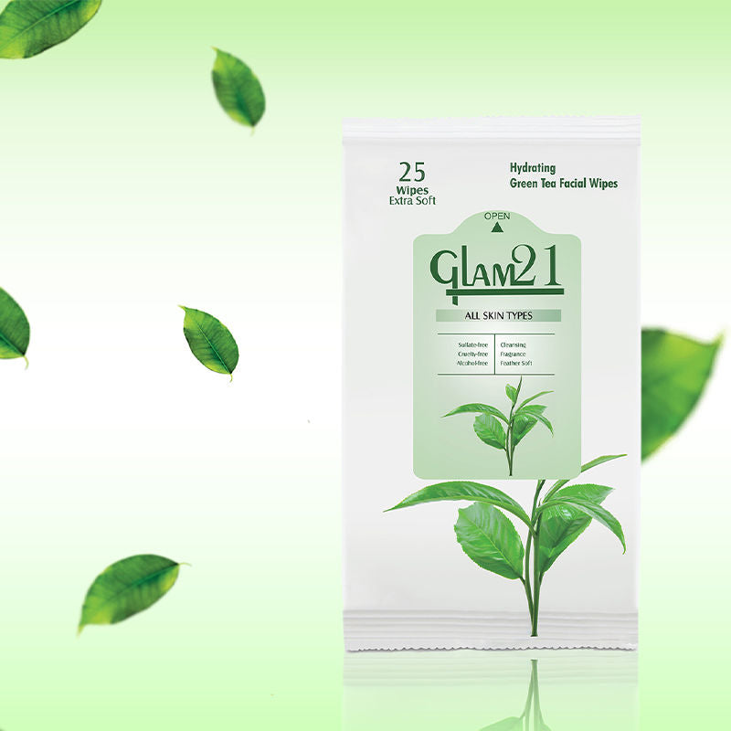 GLAM21 Makeup Removal Green Tea Hydrating Facial Wipes