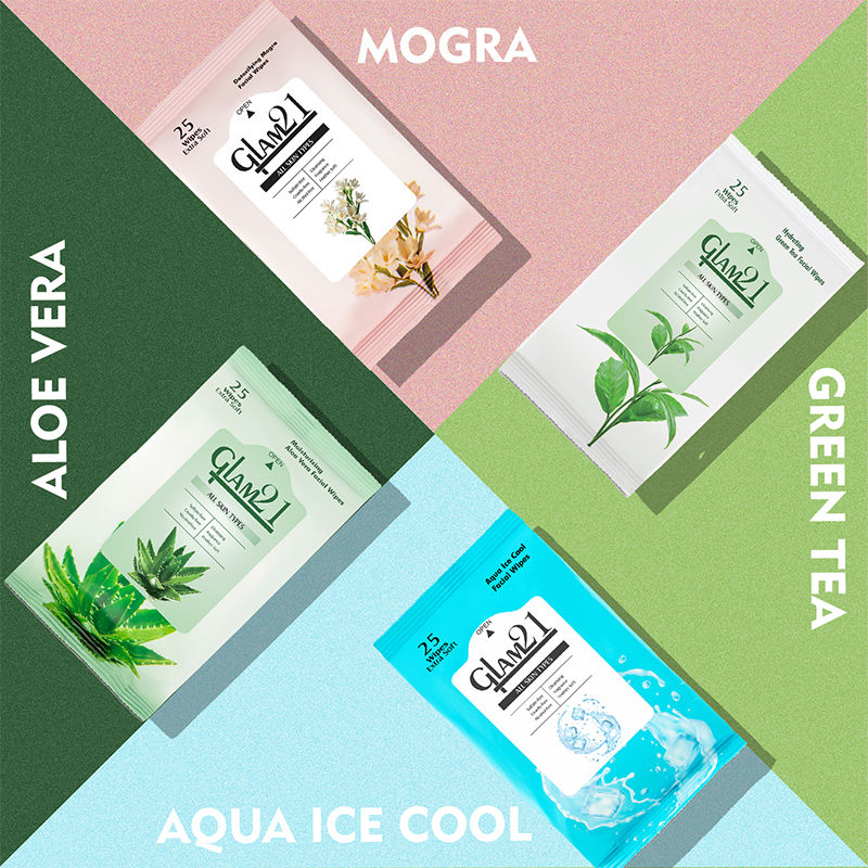 GLAM21 Makeup Removal Green Tea Hydrating Facial Wipes