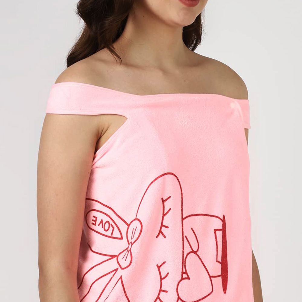 Matra Microfiber Bath Wrap Towel Wearable Cloth Bathrobe for Spa Beach Bathing Shower (Pink)