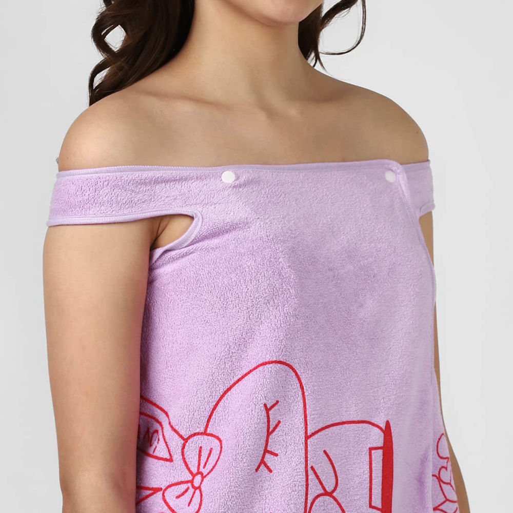 Matra Microfiber Bath Wrap Towel Wearable Cloth Bathrobe for Spa Beach Bathing Shower (Purple)
