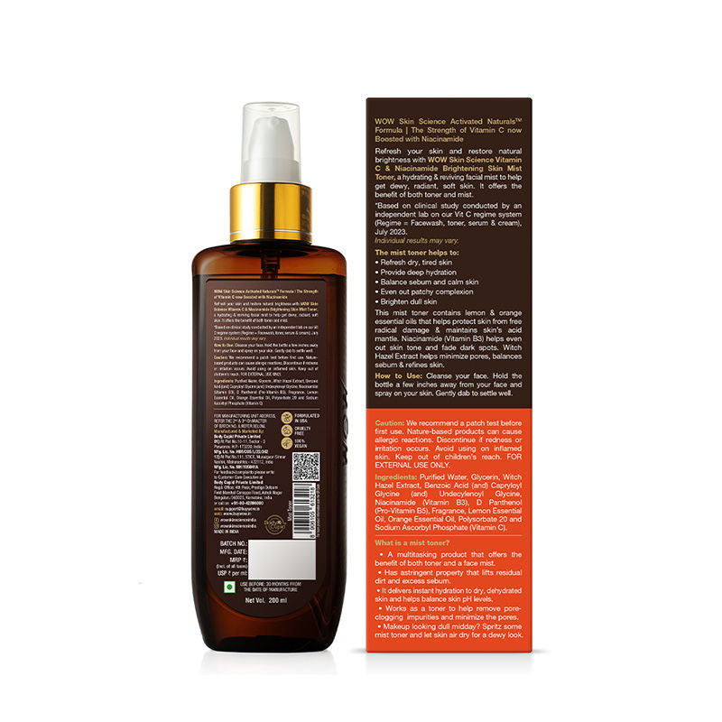WOW Skin Science Vitamin C & Niacinamide Skin Mist Toner